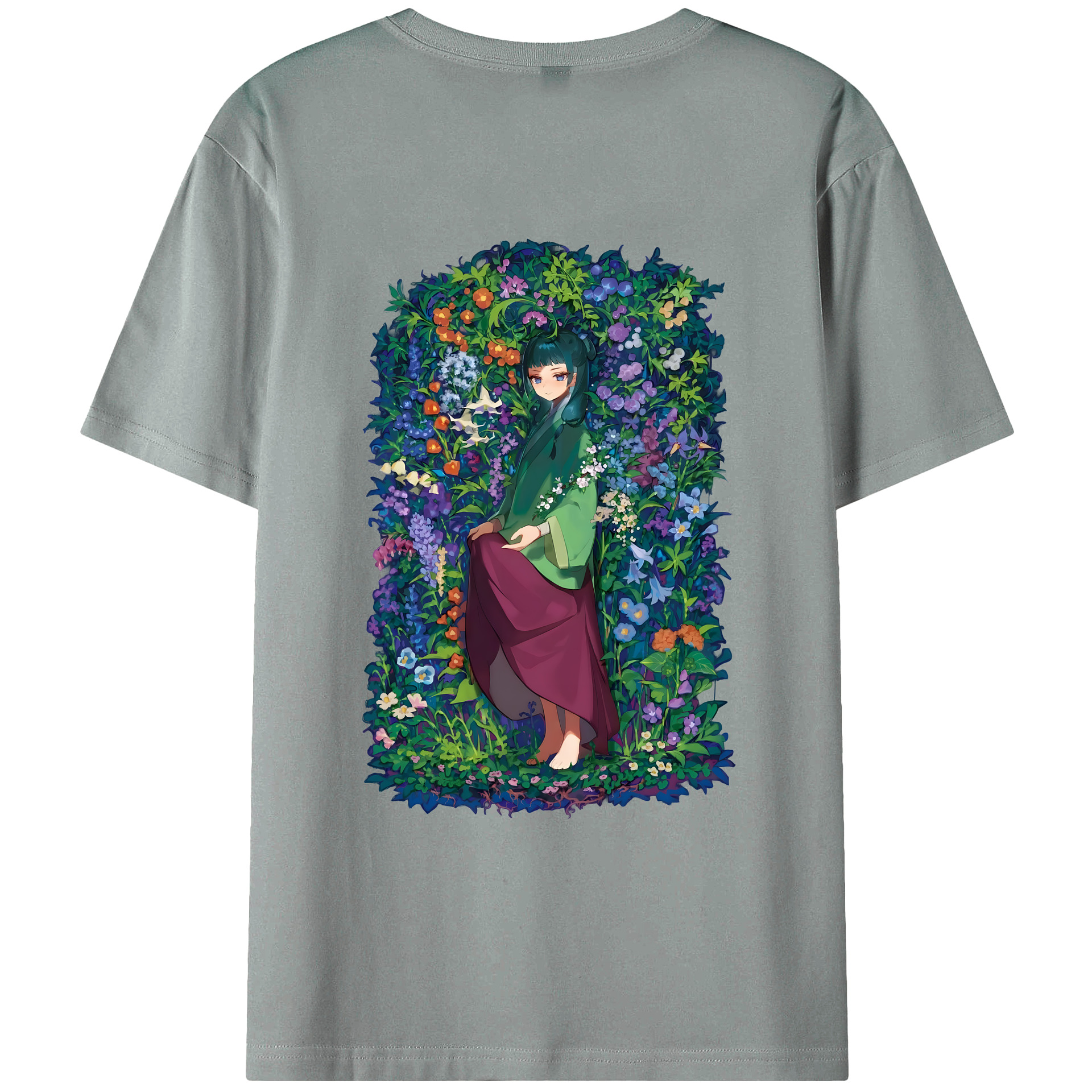 （画像用） 薬屋のひとりごと The Apothecary Diaries 綿100％ メンズ半袖Tシャツ（バックプリント） 通気性